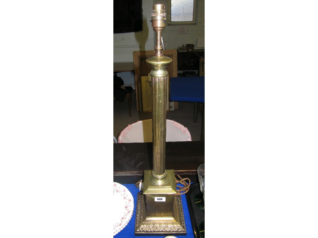 Appraisal: Brass Corinthian column lamp