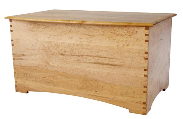 Appraisal: EDWARD WOHL Bird s eye maple chest with dovetailed case