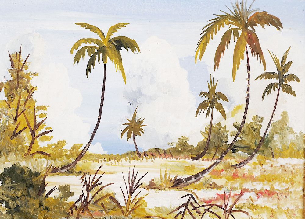 Appraisal: PAUL DiNEGRO Key West Painting of Palm Trees Early th