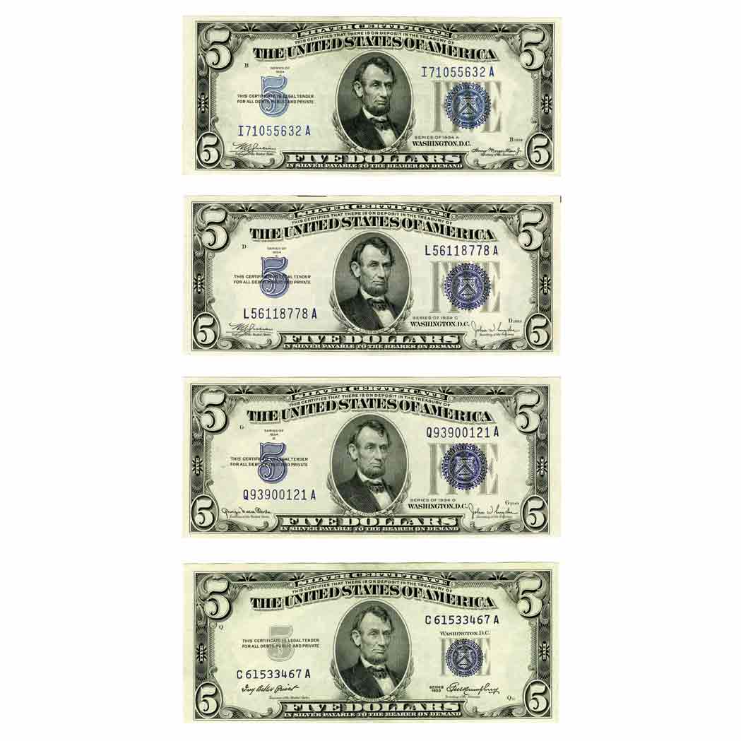 Appraisal: and Silver Certificates Group of thirty-three Choice to Gem Uncirculated