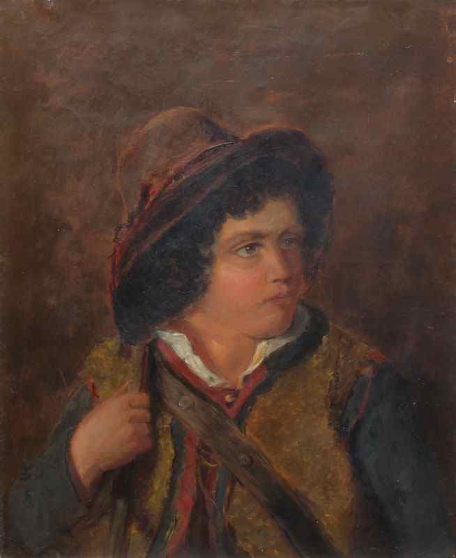 Appraisal: TH C PORTRAIT OF A YOUNG COUNTRY BOY Oil Canvas