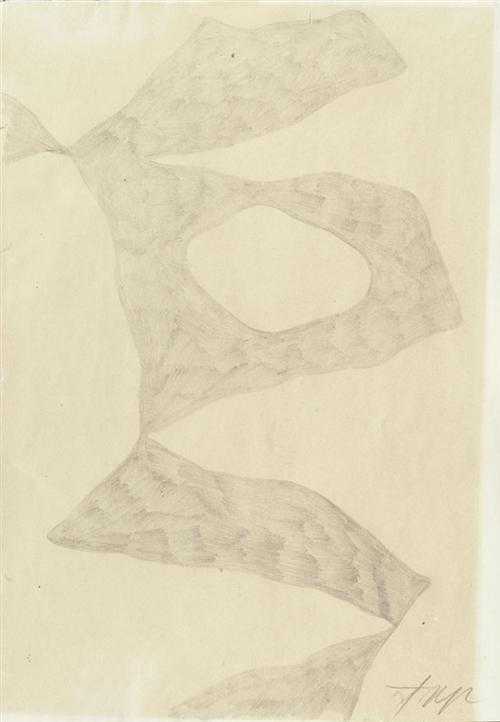 Appraisal: ARP HANS JEAN Strasburg - Basel Composition Pencil on paper