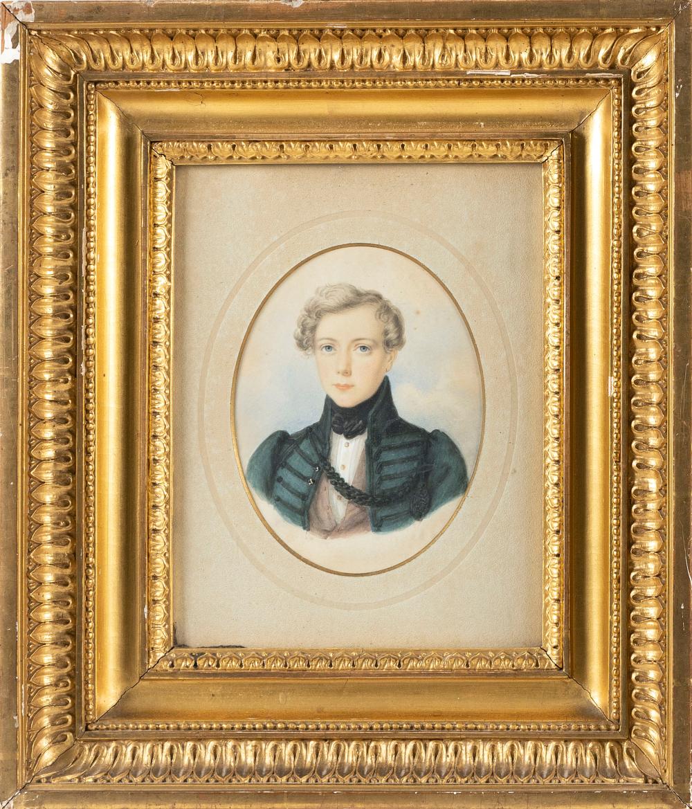 Appraisal: CONTINENTAL SCHOOL TH CENTURY HALF-LENGTH PORTRAIT OF A MAN WATERCOLOR