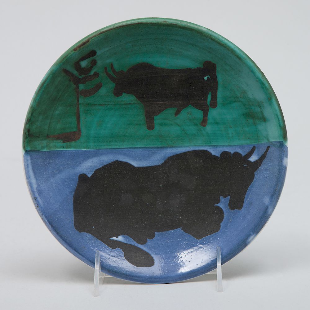 Appraisal: Pablo Picasso - Toros Ceramic plate from the edition of