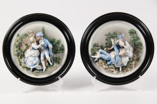 Appraisal: PAIR OF GERMAN BAVARIAN PORCELAIN PLAQUES PAIR OF FRAMED GERMAN