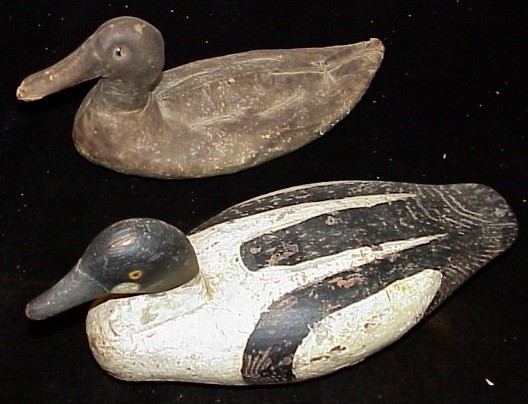 Appraisal: Black and white golden eye painted decoy painted eye l