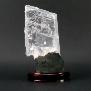 Appraisal: Rock Quartz Lapidary Specimen on Wooden Stand Rock Quartz Lapidary