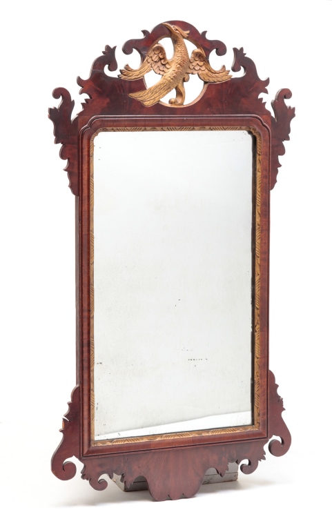 Appraisal: Late th century mahogany New York or Philadelphia Scrolled frame