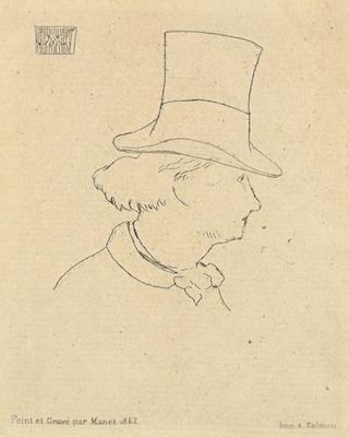 Appraisal: Edouard Manet French - ''Charles Baudelaire de Profile'' Posthumous printing