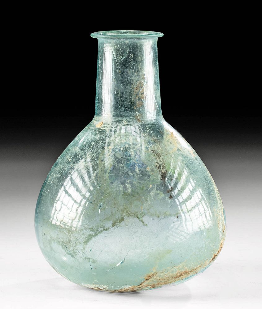 Appraisal: Beautiful Large Roman Glass Flask Roman Imperial Period ca nd