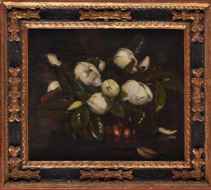 Appraisal: EUROPEAN SCHOOL STILL LIFE WITH VASE OF WHITE CAMELLIAS Oil