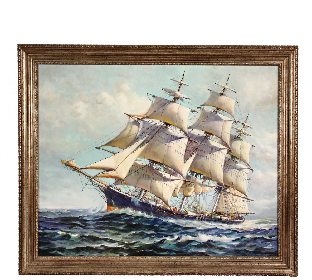 Appraisal: H SILVA FERNANDEZ MA th c - Clipper Ship oil