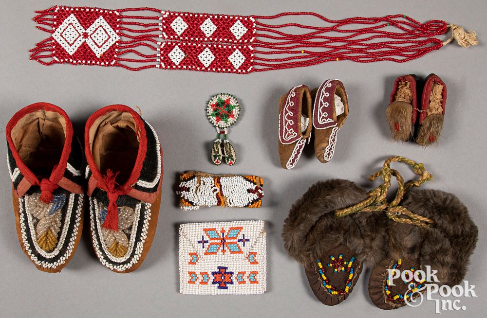 Appraisal: Native American Indian miniature beaded items Group of Native American