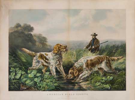 Appraisal: CURRIER AND IVES American Field Sports Retrieving Lithograph with hand