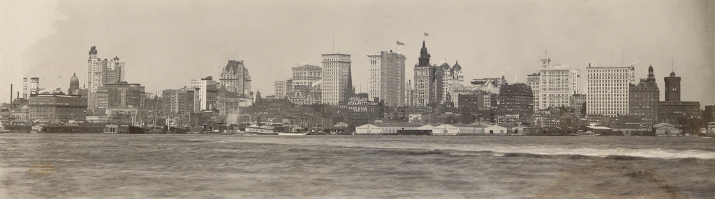 Appraisal: GEORGE P HALL SON - Panorama of lower Manhattan from