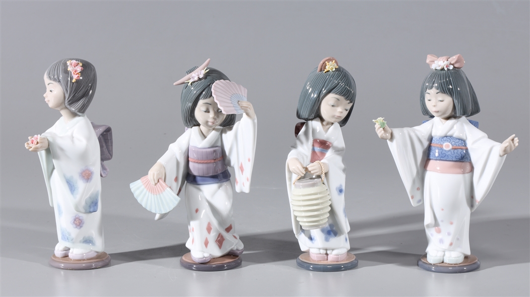 Appraisal: Two Lladro porcelain geisha girl figures including Flower Glaze and