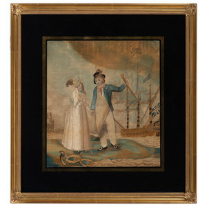 Appraisal: An English Silkwork Embroidered 'Sailor at Port' Picture th Century