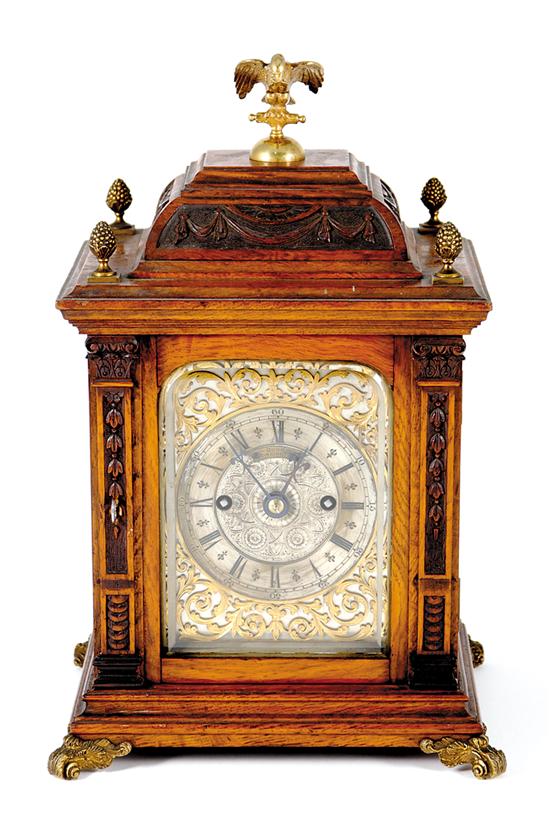 Appraisal: Fine English small double fusee bracket clock circa retailed by