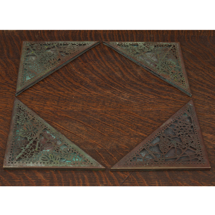 Appraisal: Tiffany Studios blotter corners four two shown far right bronze