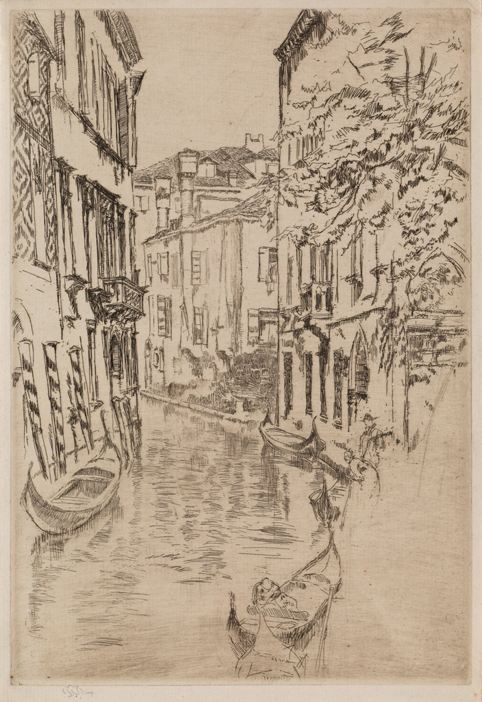 Appraisal: JAMES A M WHISTLER Quiet Canal Etching and drypoint printed