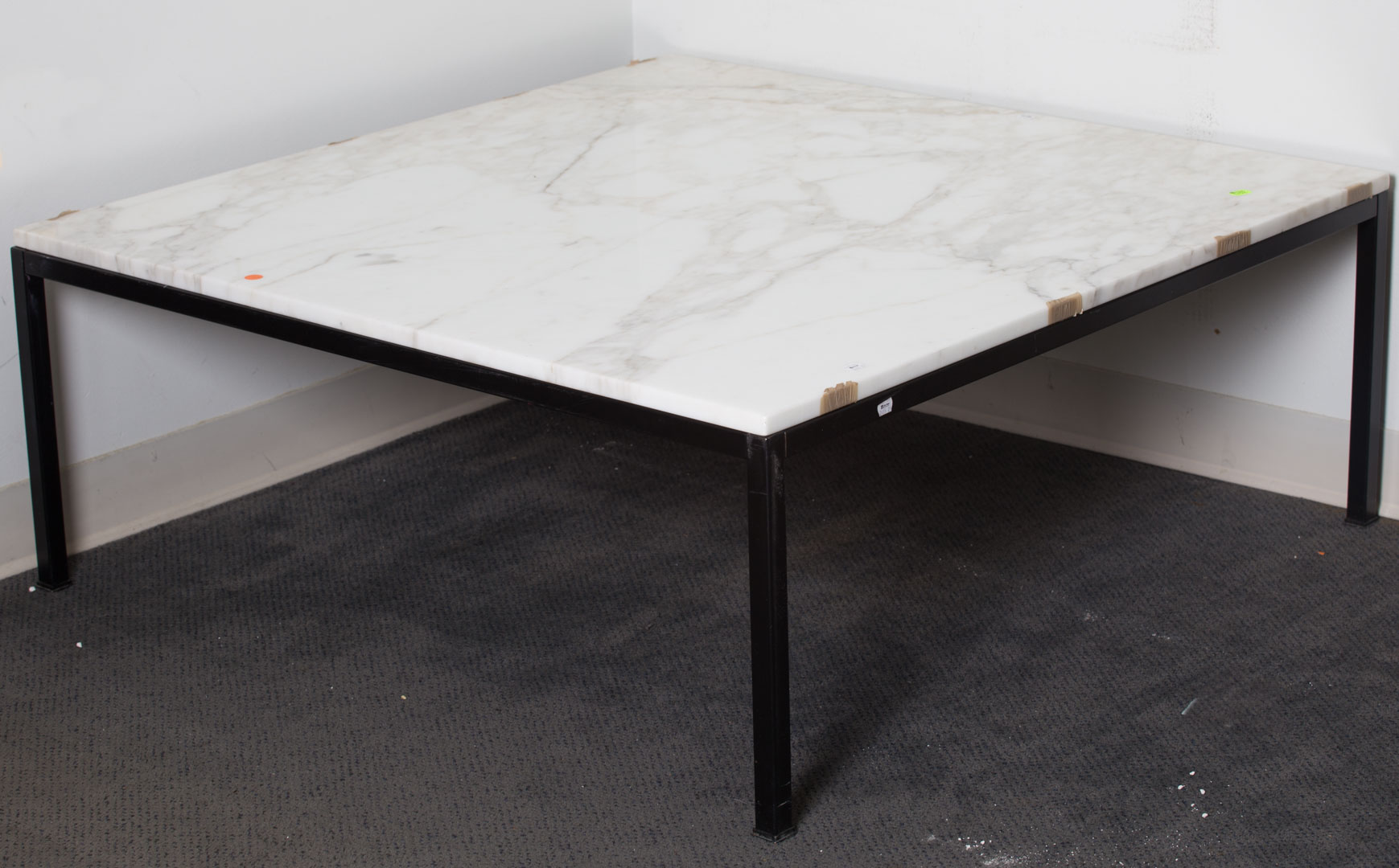 Appraisal: Metal table with marble top