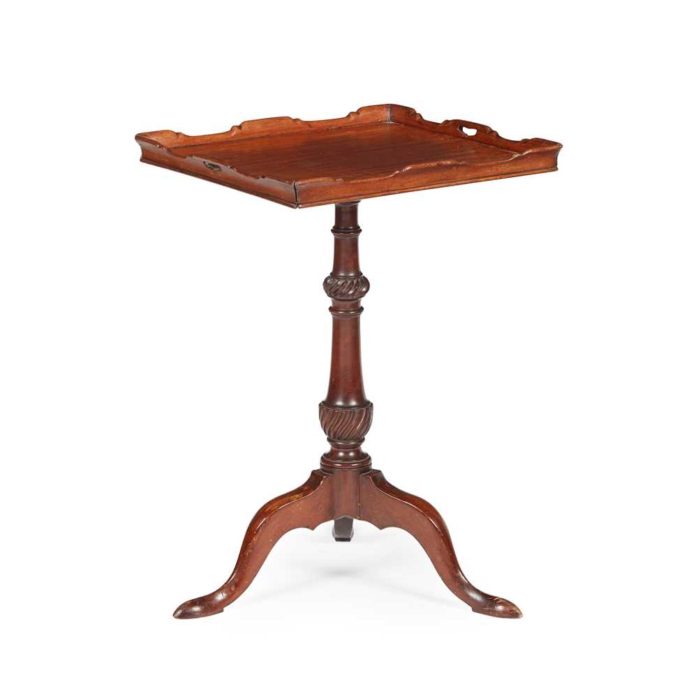 Appraisal: GEORGE III MAHOGANY TRAY TOP WINE TABLE POSSIBLY IRISH TH