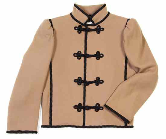 Appraisal: An Yves Saint Laurent Tan Jacket with black trim and