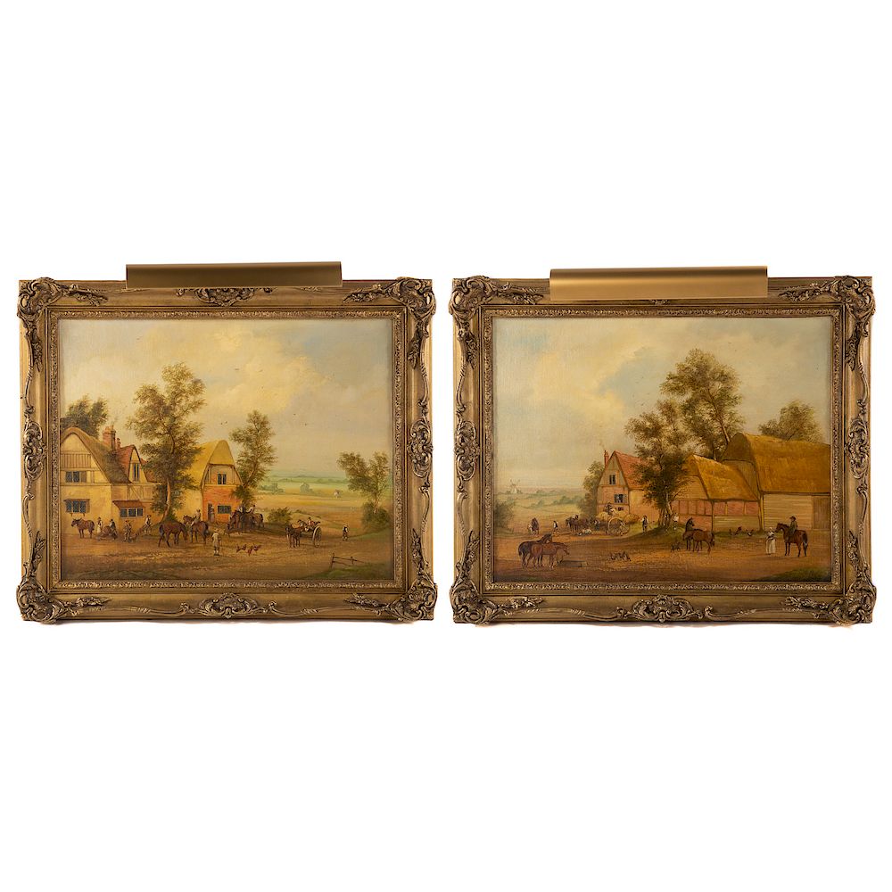 Appraisal: British School late th c Pair of Landscapes Late th