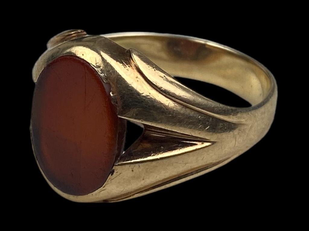 Appraisal: K Gold Carnelian RingWeight g Size Piece tested k and