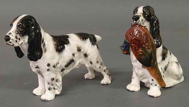 Appraisal: Two Royal Doulton spaniels one with a pheasant h