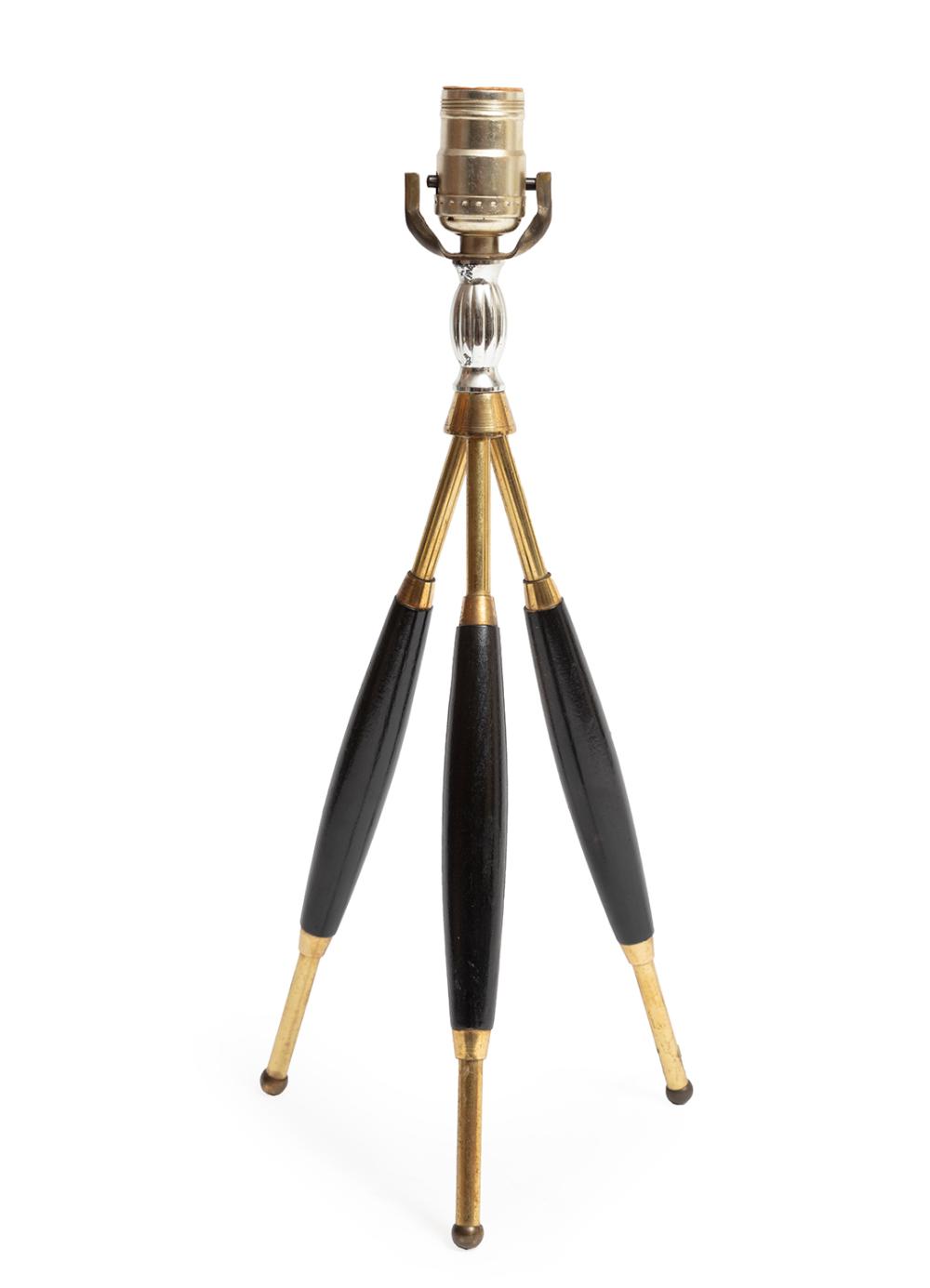 Appraisal: Modern Rocketship Table Lamp s ebonized wood and brass h