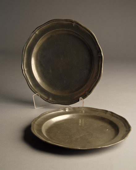 Appraisal: Two th C Continental Pewter Plates each with a rococo