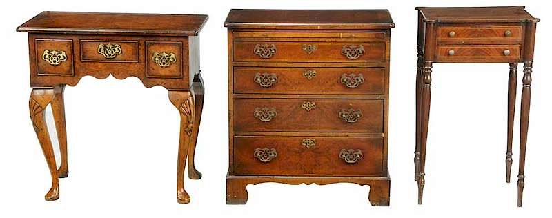 Appraisal: Bachelor's Chest Dressing Table Work Table late th th century