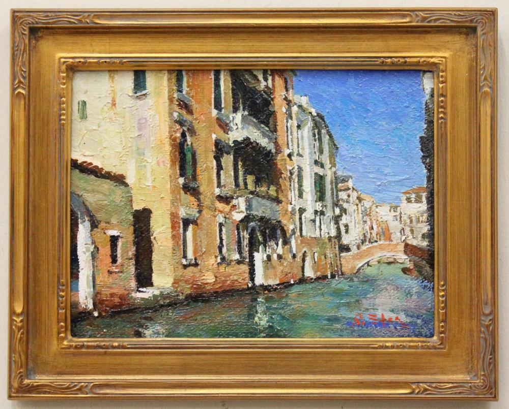 Appraisal: NICK STOQ United States st century oil on board Venice