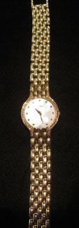 Appraisal: Lady's karat yellow gold wristwatch ConcordCircular cased mother-of-pearl face displaying