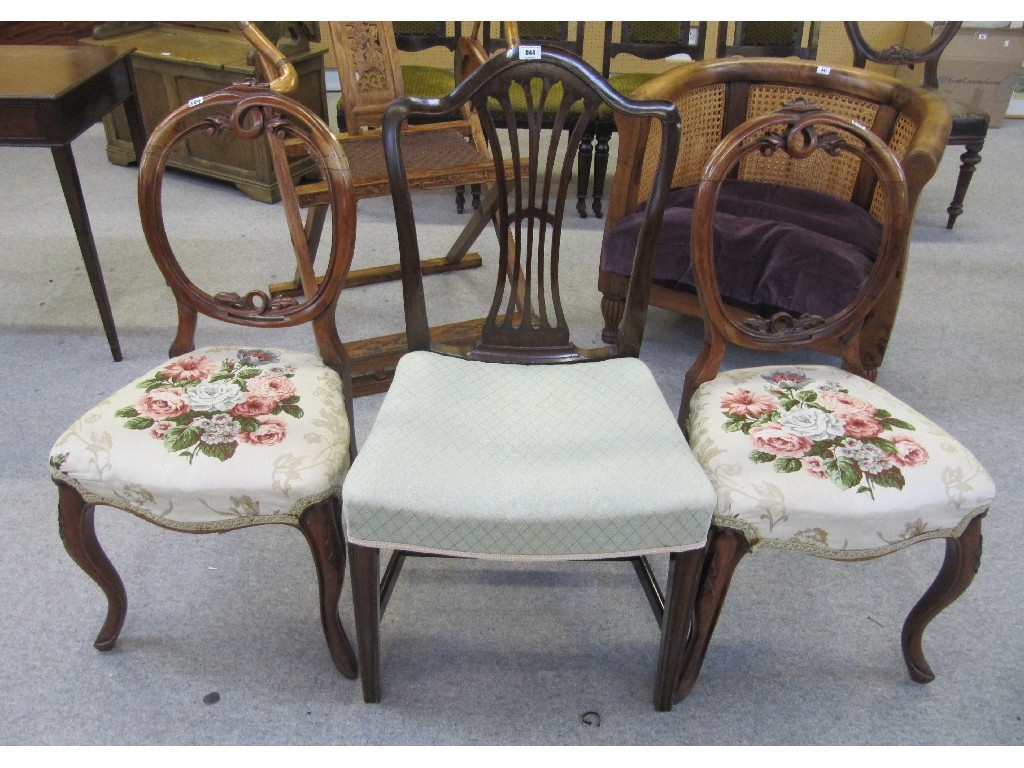 Appraisal: Pair of Victorian mahogany balloon back chairs and a th