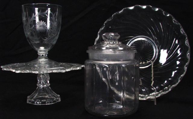 Appraisal: Group of Vintage Pattern Glass including pedestal cake stand lidded