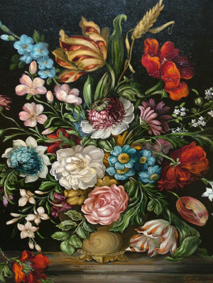 Appraisal: European School late th Century- Still life of flowers on