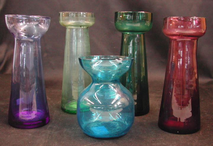 Appraisal: Five-Piece Collection of Glass Bulb Vases consisting of a Victorian