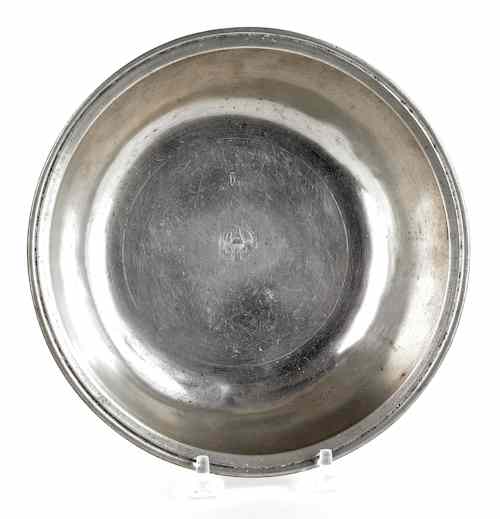 Appraisal: Boston Massachusetts pewter basin ca bearing the touch of Thomas