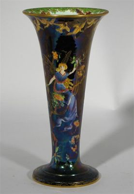 Appraisal: Butterfly Woman' a Wedgwood Fairyland Lustre trumpet vase designed by