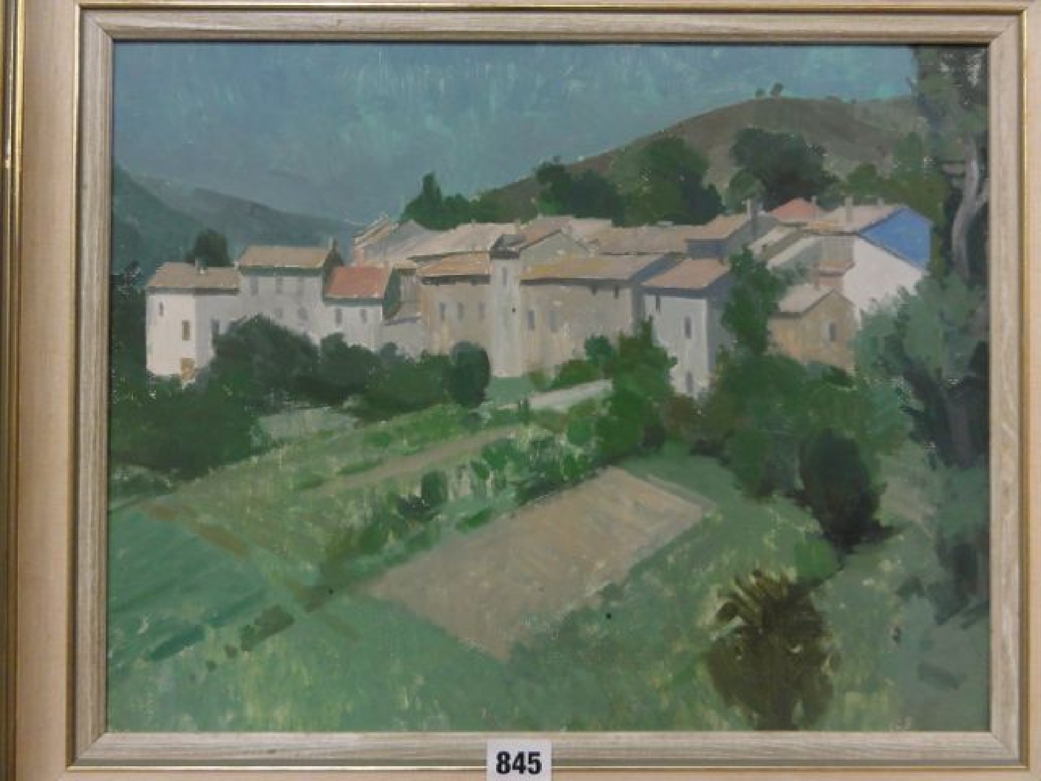 Appraisal: An oil painting on board of a continental landscape with