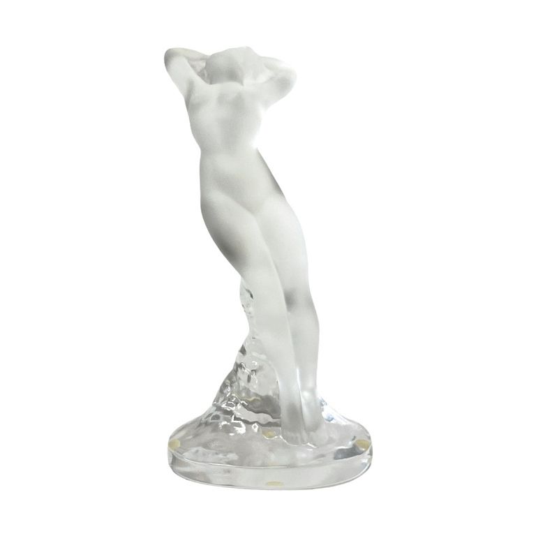 Appraisal: Lalique Crystal Female Nude Figure Signed frosted crystal figure Good