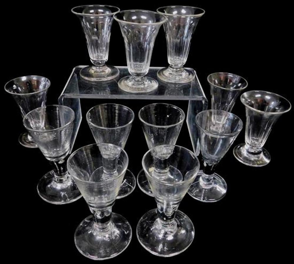 Appraisal: GLASS Twelve assorted glasses including six blown jelly glasses European