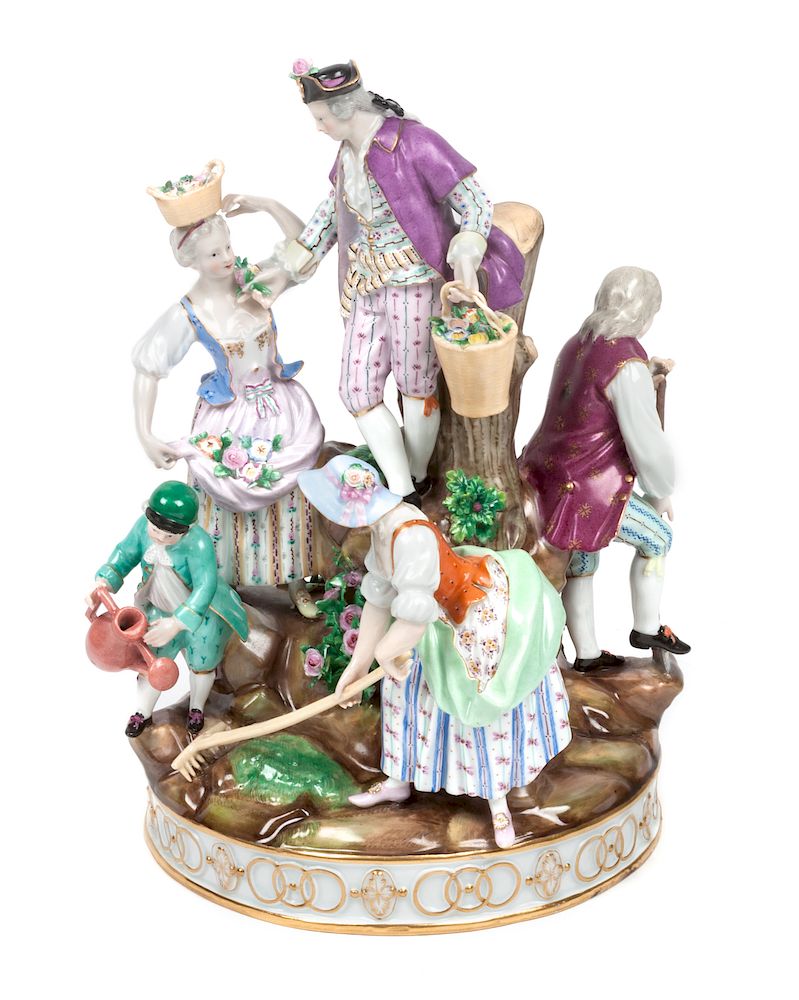 Appraisal: A Meissen Porcelain Figural Group Height x diameter inches A