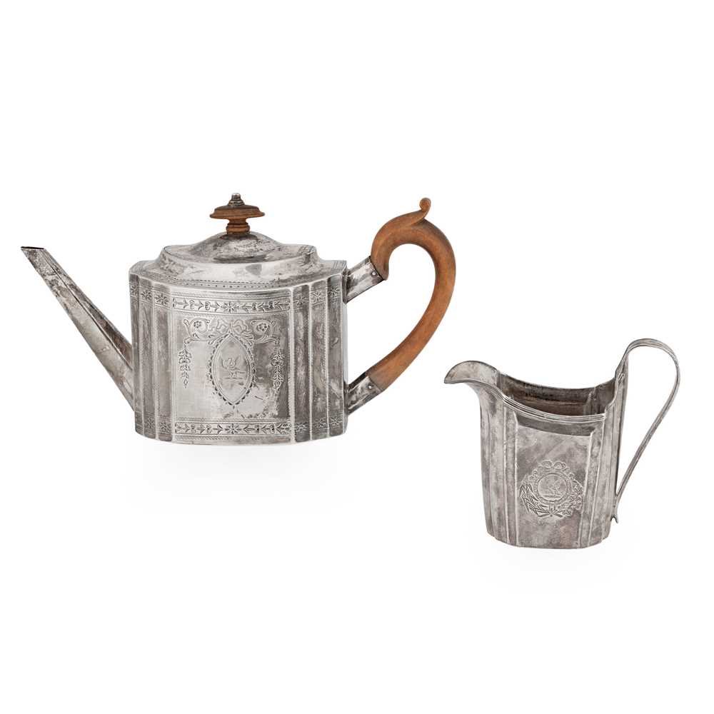 Appraisal: AN IRISH GEORGE III TEAPOT Dublin of shaped oval outline