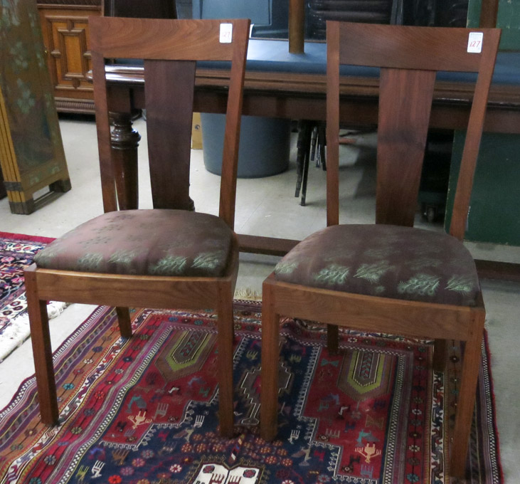 Appraisal: PAIR OF CUSTOM WALNUT SIDE CHAIRS The Joinery Portland Oregon