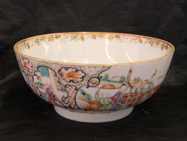 Appraisal: Chinese Export Porcelain Punch Bowl fourth quarter th century in