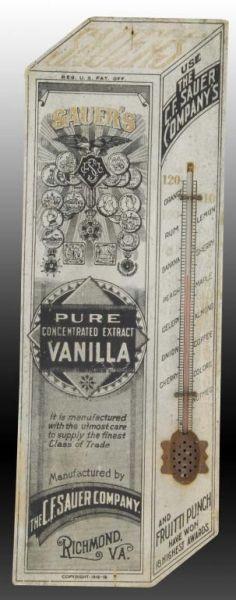 Appraisal: Sauer's Extract Wooden Die-Cut Thermometer Description Circa s General light