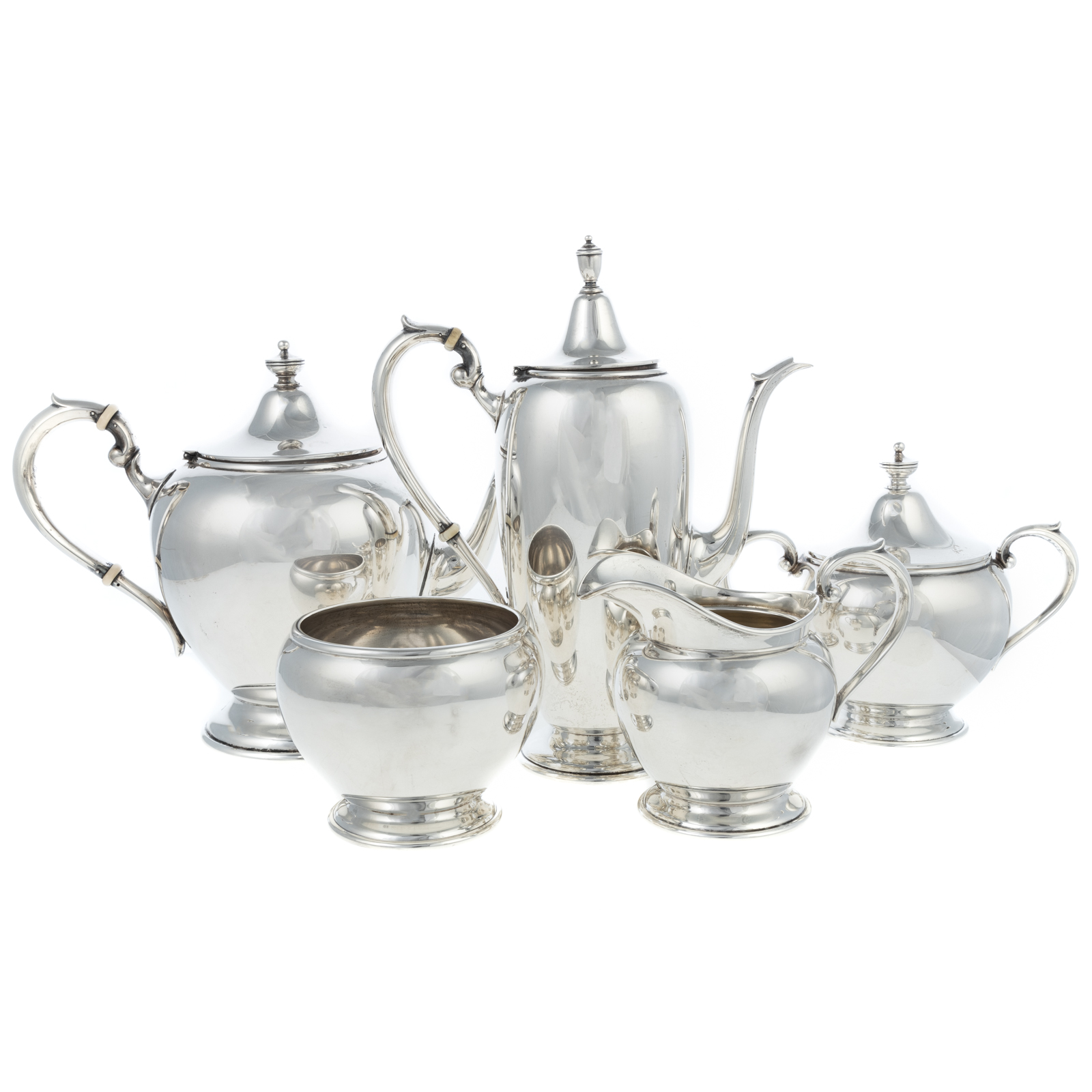 Appraisal: FIVE-PIECE GORHAM STERLING TEA COFFEE SERVICE Assembled service including coffee